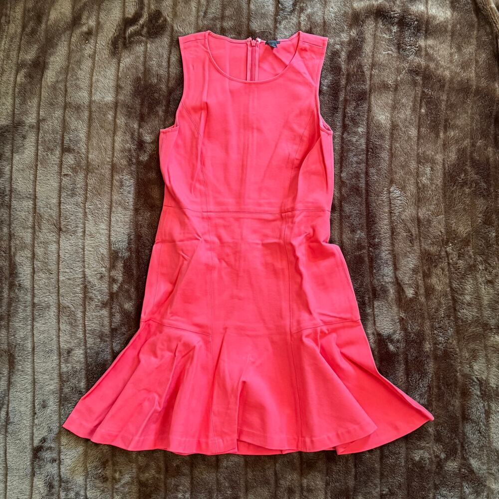 J.Crew Dress‎ Women 6P Pink Excellent Sleeveless Drop Waist Flounce Hem A8405